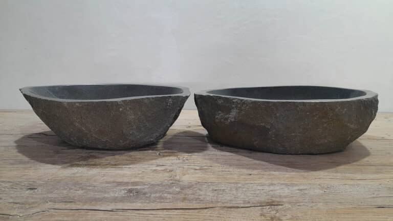 Aufsatzwaschbecken aus Flussstein Satz RL250309AB, 53x37x15 cm