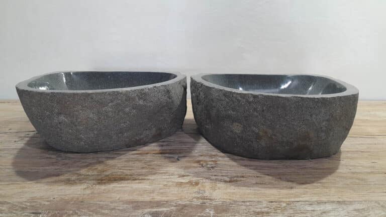 Doppelwaschbecken Flussstein RM250316AB, 43x40x15 cm