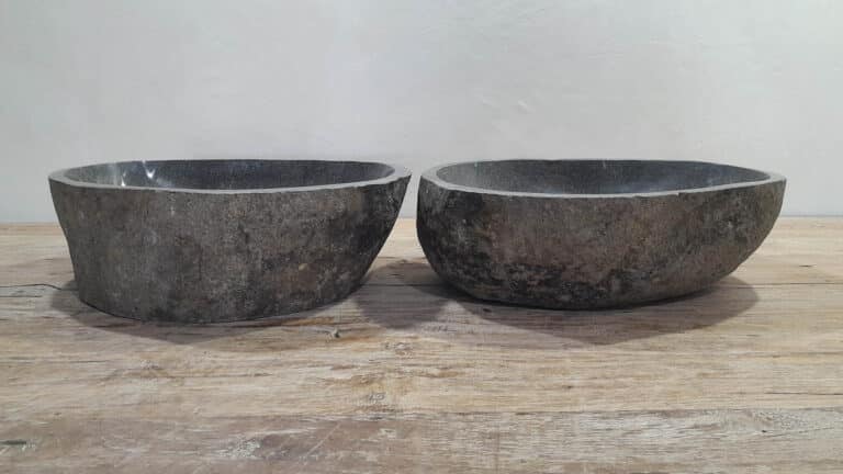 Doppelwaschbecken Flussstein RM250322AB, 47x36x15 cm