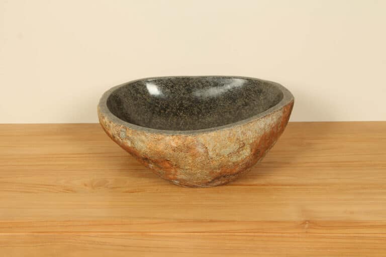 Flussstein Waschbecken RM030367, 43x38x15 cm