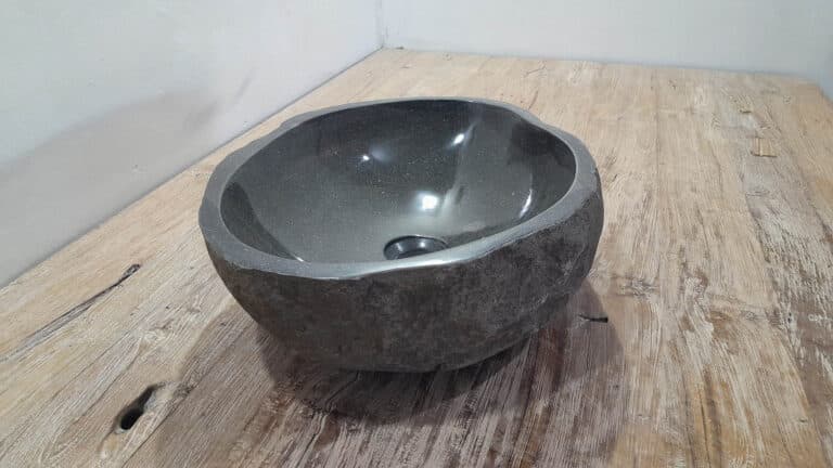 Flussstein Waschbecken RM250316, 46x36x15 cm