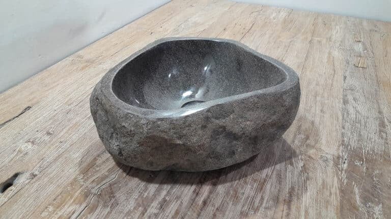 Aufsatzwaschbecken aus Flussstein RS250342, 38x36x15 cm