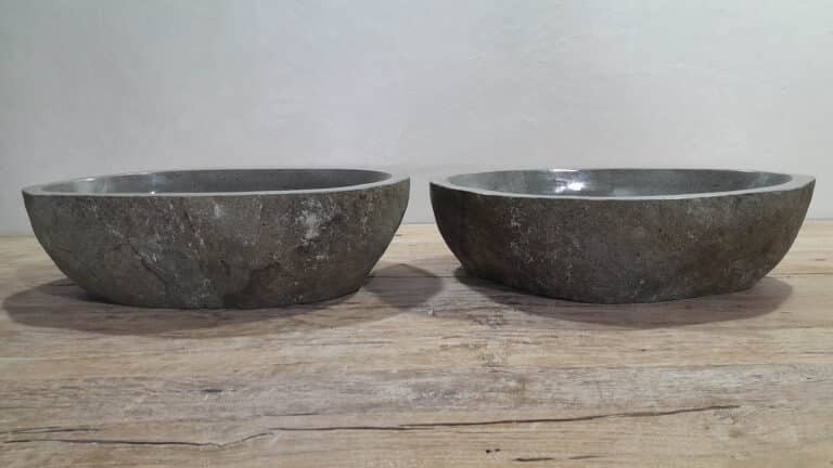 Aufsatzwaschbecken aus Flussstein Satz RL250305AB, 55x35x15 cm