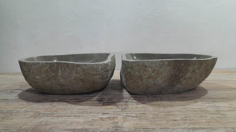Doppelwaschbecken Flussstein RM250311AB, 41x35x15 cm