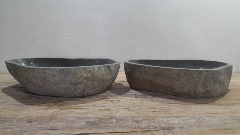 Flussstein Waschbecken Satz RXL250304AB, 61x36x15 cm