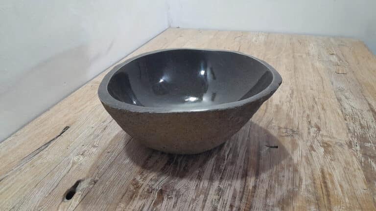 Aufsatzwaschbecken aus Flussstein RM250315, 41x38x15 cm