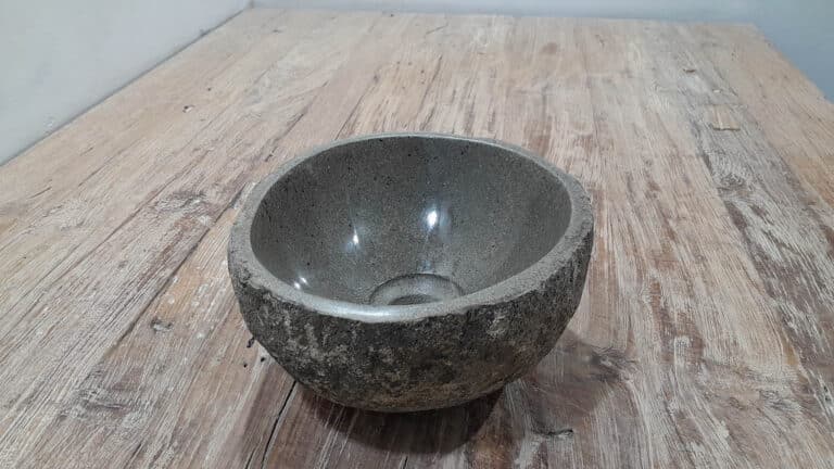 Aufsatzwaschbecken aus Flussstein RXS2511214, 25x23x12 cm