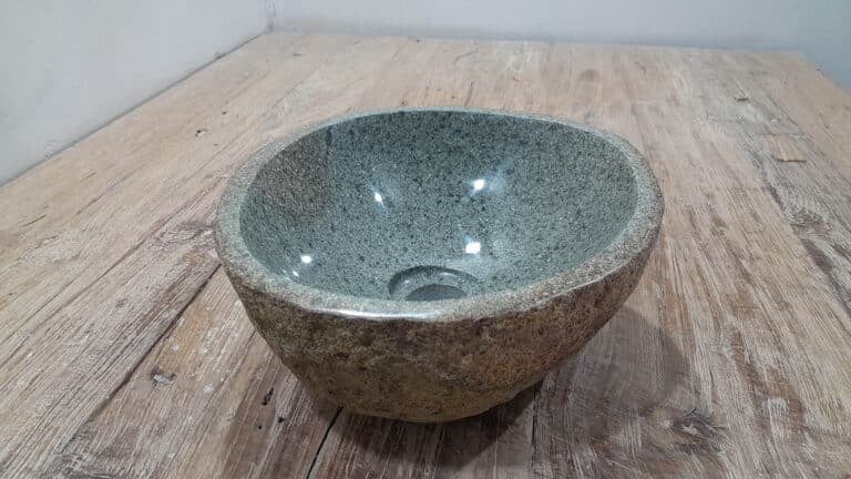 Aufsatzwaschbecken aus Flussstein RXS2511215, 29x27x12 cm