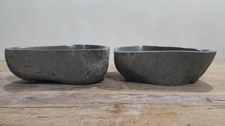 Aufsatzwaschbecken aus Flussstein Satz RM2511240AB, 44x37x15 cm
