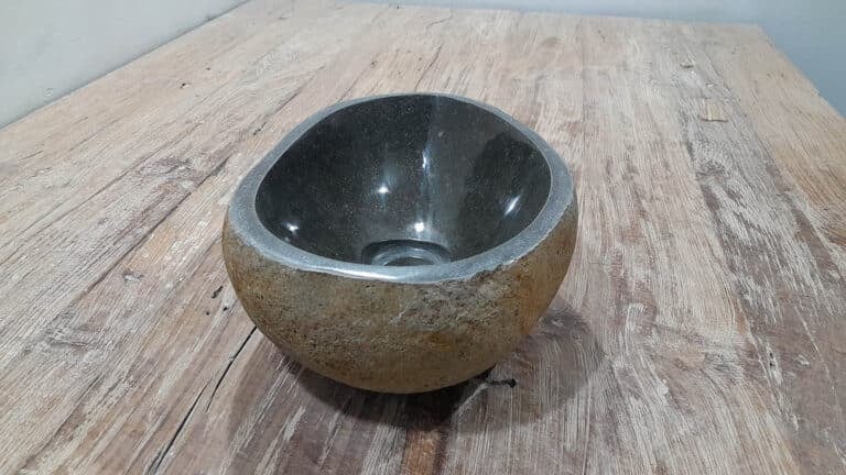 Aufsatzwaschbecken aus Flussstein RXS2511201, 29x21x12 cm