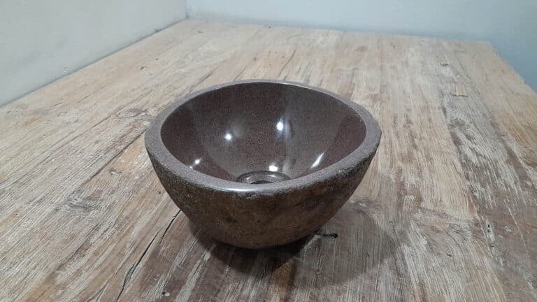 Aufsatzwaschbecken aus Flussstein RXS2511202, 28x25x12 cm