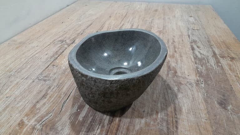 Aufsatzwaschbecken aus Flussstein RXS2511203, 29x25x12 cm