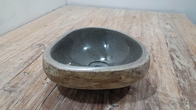 Aufsatzwaschbecken aus Flussstein RXS2511204, 29x27x12 cm