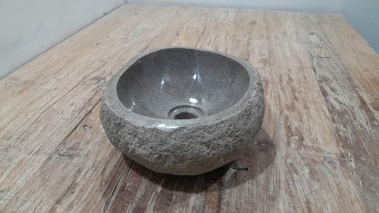 Aufsatzwaschbecken aus Flussstein RXS2511205, 29x25x12 cm