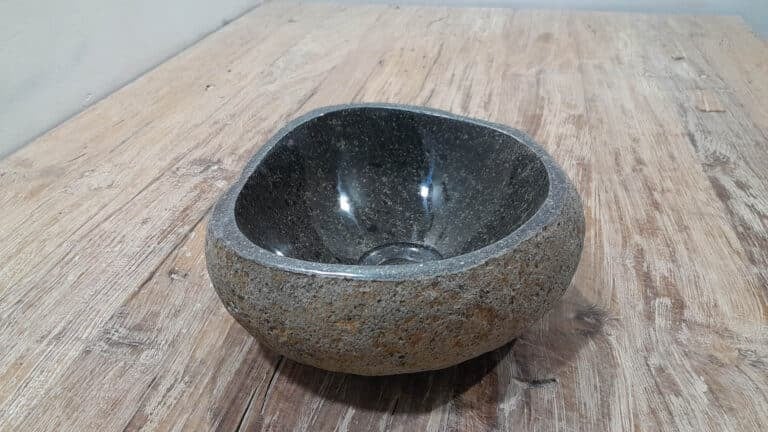 Aufsatzwaschbecken aus Flussstein RXS2511206, 26x23x12 cm