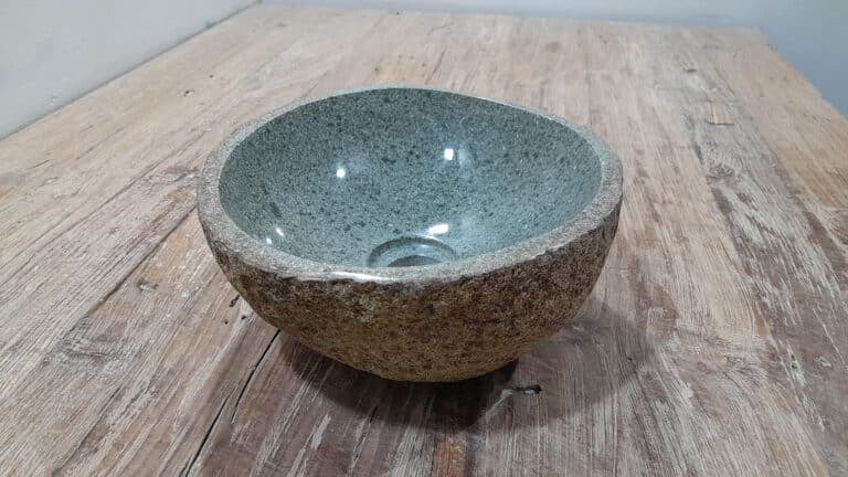 Aufsatzwaschbecken aus Flussstein RXS2511207, 29x28x12 cm