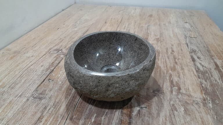 Aufsatzwaschbecken aus Flussstein RXS2511209, 28x25x12 cm