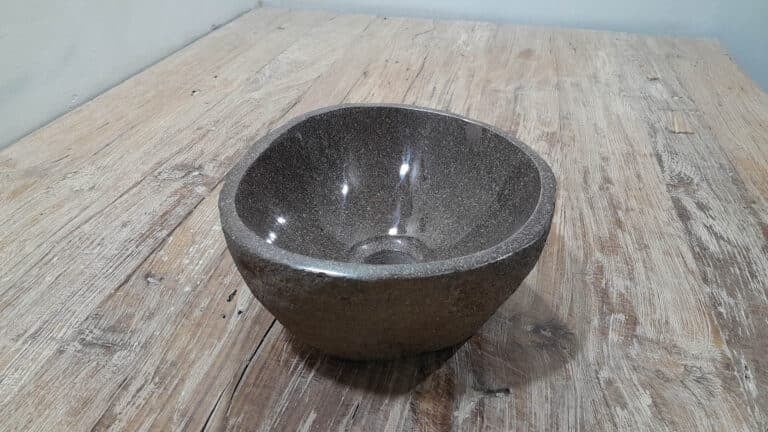Aufsatzwaschbecken aus Flussstein RXS2511210, 29x24x12 cm