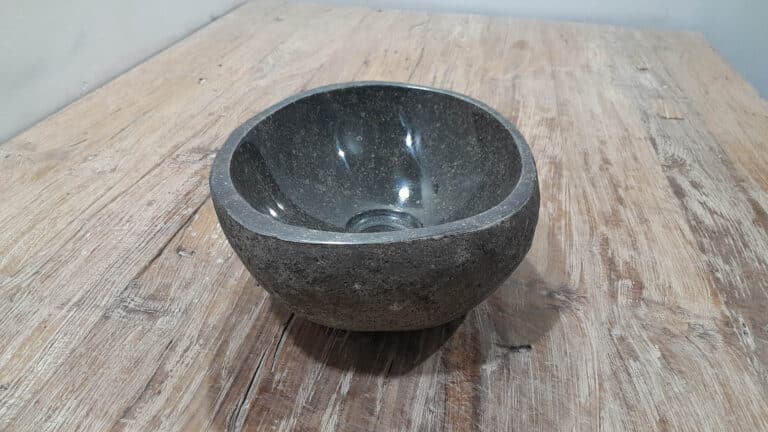 Aufsatzwaschbecken aus Flussstein RXS2511211, 29x25x12 cm
